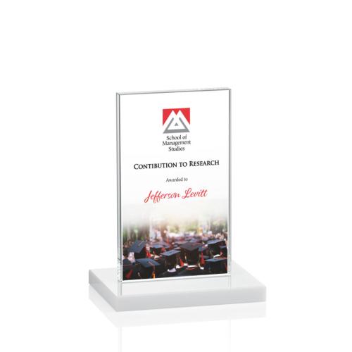 Corporate Awards - Full Color Awards - Heathrow Full Color White  Crystal Award