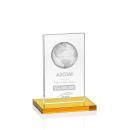 Brannigan Globe Amber Rectangle Crystal Award