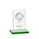 Brannigan Globe Green  Rectangle Crystal Award