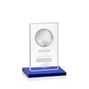 Brannigan Globe Blue Rectangle Crystal Award