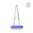 Majestic Tower Sky Blue Pyramid Crystal Award