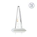 Majestic Tower White Pyramid Crystal Award