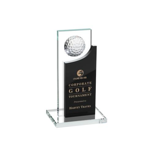 Corporate Awards - Sports Awards - Golf Awards - Redmond Golf Black  Rectangle Crystal Award