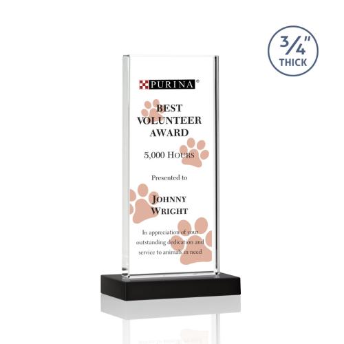 Corporate Awards - Full Color Awards - Arizona Full Color Black Rectangle Crystal Award