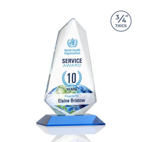 Corporate Awards - Full Color Awards - Sheridan Full Color Sky Blue Abstract / Misc Crystal Award