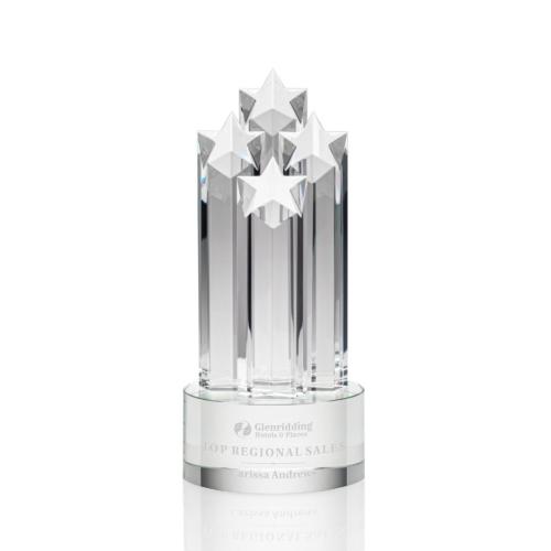 Corporate Awards - Crystal Awards - Crystal Pillar Awards - Ascot Star Clear Obelisk Crystal Award