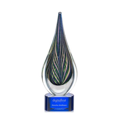 Corporate Awards - Modern Awards - Cobourg Glass on Blue Base Award