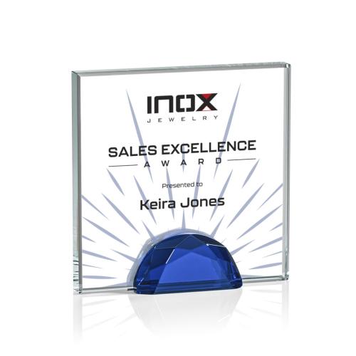 Corporate Awards - Award Shapes - Diamond Awards - Entwhistle Full Color Blue Crystal Award