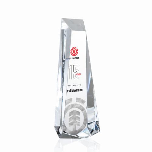 Corporate Awards - Full Color Awards - Rustern Full Color Obelisk Crystal Award