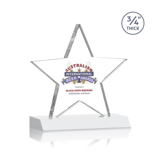 Corporate Awards - Full Color Awards - Chippendale Full Color White  Star Crystal Award