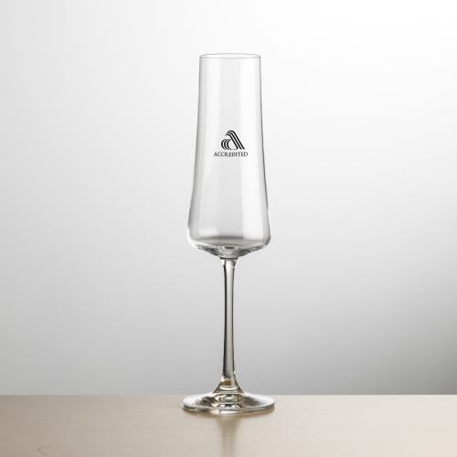 Corporate Recognition Gifts - Etched Barware - Dakota Flute - Imprinted