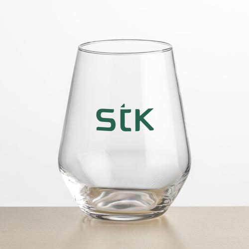 Corporate Recognition Gifts - Etched Barware - Wine Glasses - Mandelay Stemless Wine - Imprinted