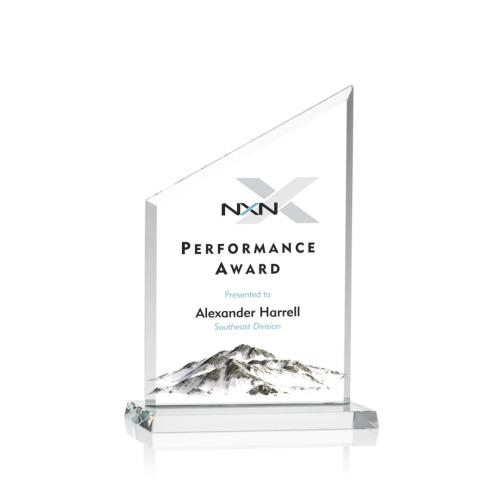 Corporate Awards - Sales Awards - Conacher Full Color Clear Peak Crystal Award