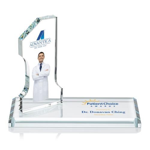 Corporate Awards - Crystal Awards - Colored Crystal - Red Crystal Awards - Northam #1 Full Color Number Bamboo Award