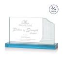 Colliseum Sky Blue Rectangle Crystal Award