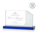 Colliseum Blue Rectangle Crystal Award