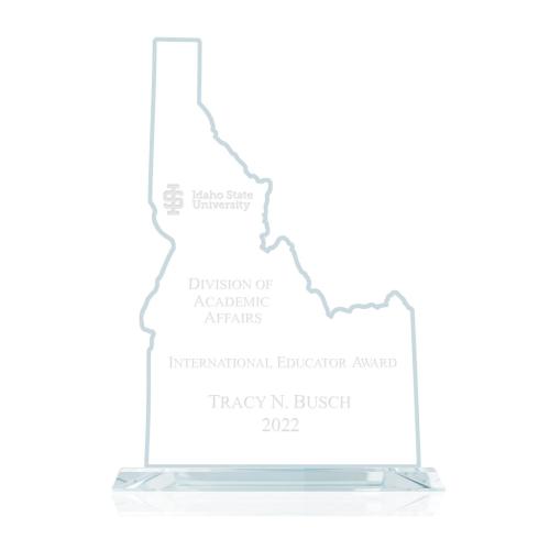 Corporate Awards - Service Awards - State Map  Idaho Abstract / Misc Glass Award