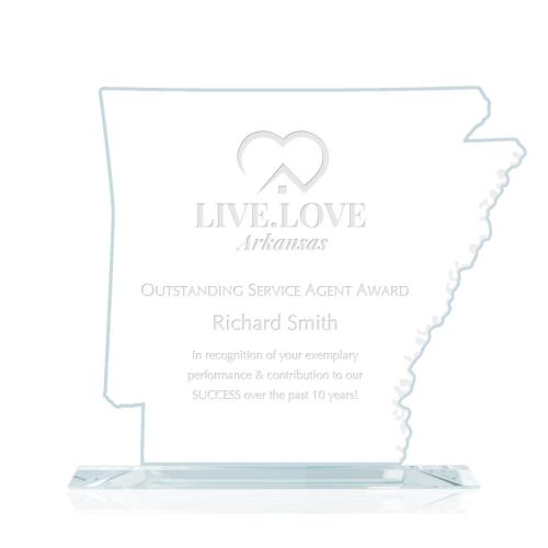 Corporate Awards - Service Awards - State Map  Arkansas Abstract / Misc Glass Award