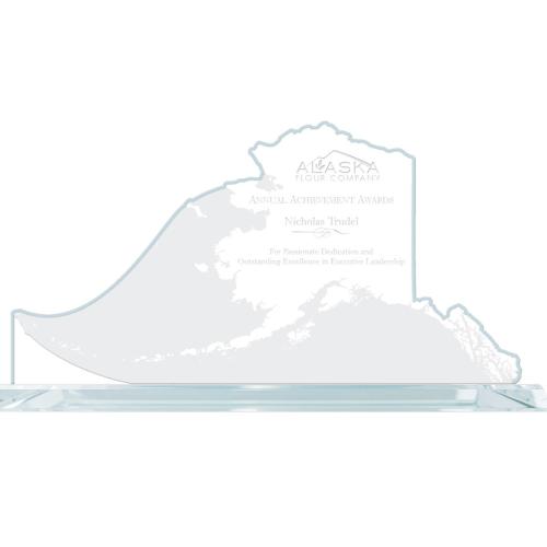 Corporate Awards - Service Awards - State Map  Alaska Abstract / Misc Glass Award