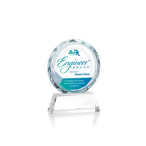 Corporate Awards - Full Color Awards - Stratford Full Color Clear Circle Crystal Award