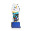 Romford Full Color Blue on Base Obelisk Crystal Award