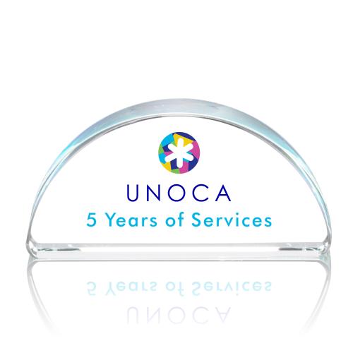 Corporate Awards - Budget Awards & Trophies - Rosella Full Color Arch & Crescent Crystal Award