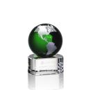 Dundee Globe Green/Silver Spheres Crystal Award