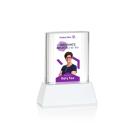 Merit Full Color White on Base Rectangle Crystal Award