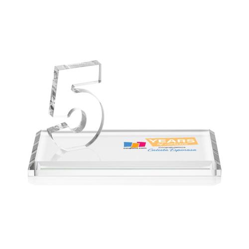 Corporate Awards - Sales Awards - Northam Anniversary Full Color Clear Number Crystal Award