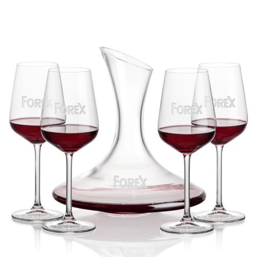 Corporate Recognition Gifts - Etched Barware - Madagascar Carafe & Elderwood Wine