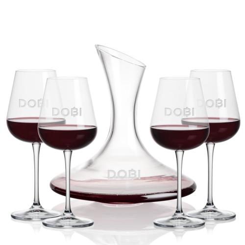 Corporate Recognition Gifts - Etched Barware - Madagascar Carafe & Howden Wine