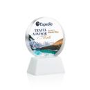 Glenwood Vividprint&trade; White on Base Circle Crystal Award