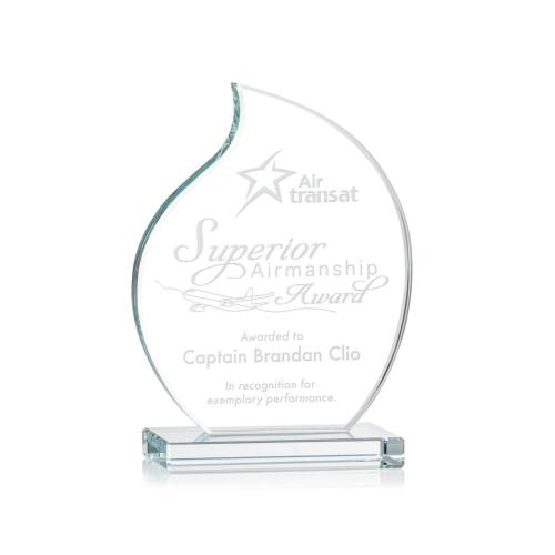 Corporate Awards - Crystal Awards - Colored Crystal - Red Crystal Awards - Rothbury Flame Crystal Award