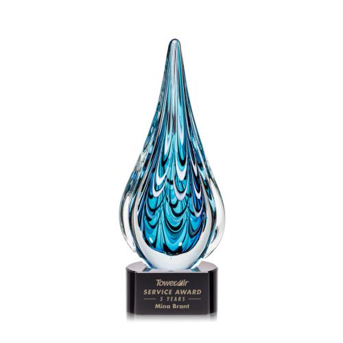 Corporate Awards - Modern Awards - Worchester Black on Paragon Base Glass Award