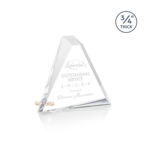 Corporate Awards - Budget Awards & Trophies - Mosaic Triangle Gold Pyramid Acrylic Award