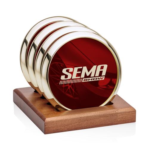 Corporate Recognition Gifts - Desk Accessories - Danville Full Color Coaster on Porterfield Base - Set of 4 