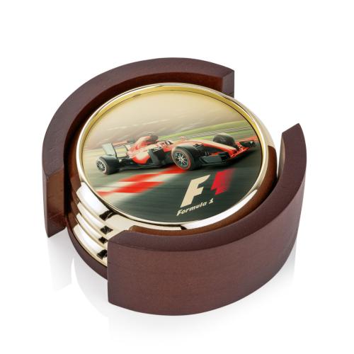 Corporate Recognition Gifts - Desk Accessories - Danville Full Color Coaster on Colfax Base - Set of 4 