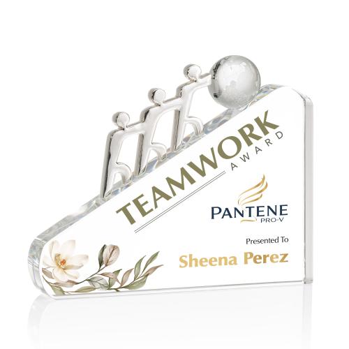 Corporate Awards - Crystal Awards - Crystal Globe Awards  - Synergy Full Color Abstract / Misc Crystal Award