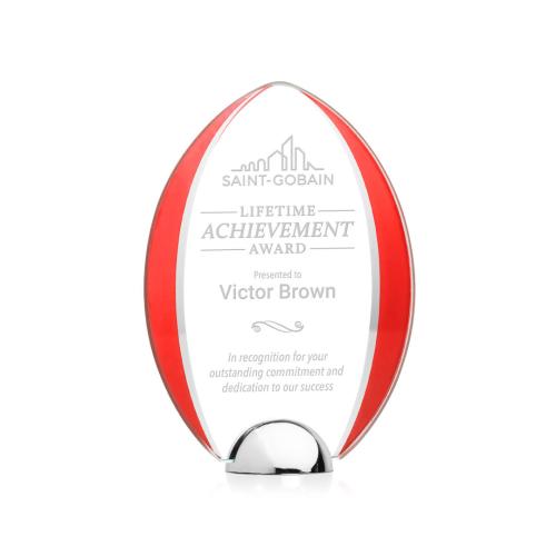 Corporate Awards - Crystal Awards - Colored Crystal - Red Crystal Awards - Lincoln Red Crystal Award