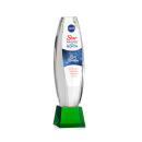 Hoover Full Color Green on Robson Base Obelisk Crystal Award