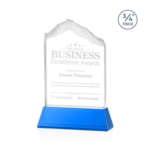 Corporate Awards - Sales Awards - Everest Sky Blue on Newhaven Peak Crystal Award