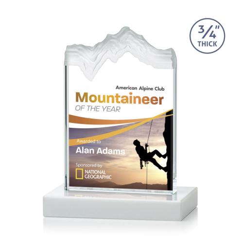 Corporate Awards - Sales Awards - Kilimanjaro Full Color White Peak Crystal Award