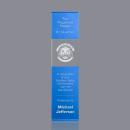 Araceli Tower 3D Sky Blue Obelisk Crystal Award