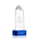 Himalayas Tower on Base Blue Obelisk Crystal Award