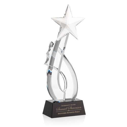 Corporate Awards - Crystal Awards - Crystal Star Awards - Odessa Shooting Black Star Crystal Award