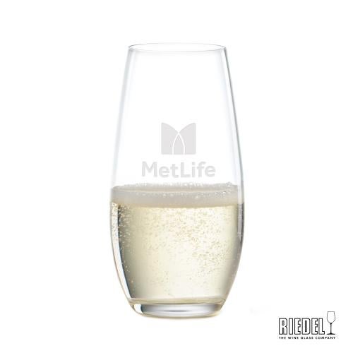 Corporate Recognition Gifts - Etched Barware - RIEDEL Stemless Flute - 9.25oz - Deep Etch