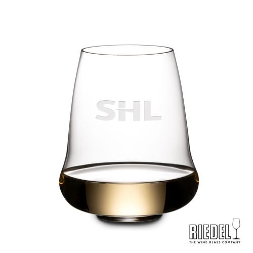 Corporate Recognition Gifts - Etched Barware - Wine Glasses - RIEDEL Wings Stemless Wine - Deep Etch