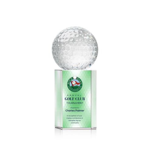 Corporate Awards - Sports Awards - Golf Ball Full Color Spheres on Dakota Crystal Award