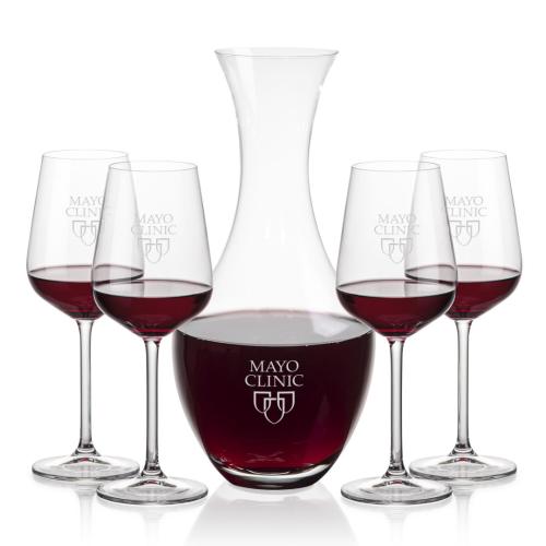 Corporate Recognition Gifts - Etched Barware - Oldham Carafe & Elderwood Wine