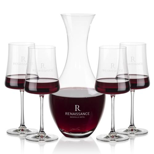 Corporate Recognition Gifts - Etched Barware - Oldham Carafe & Dakota Wine